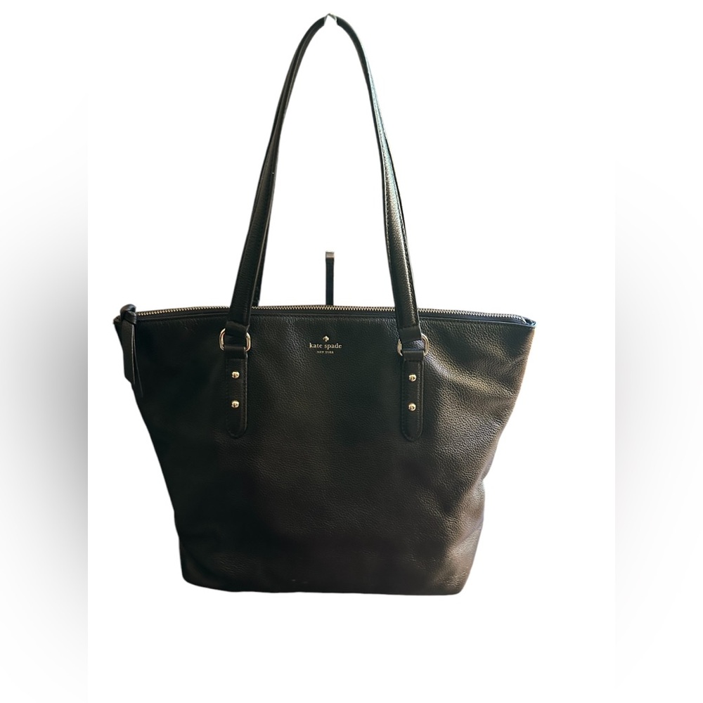 KATE SPADE NEW YORK NWOT BLACK LEATHER PENNY LARCHMONT AVENUE TOTE BAG